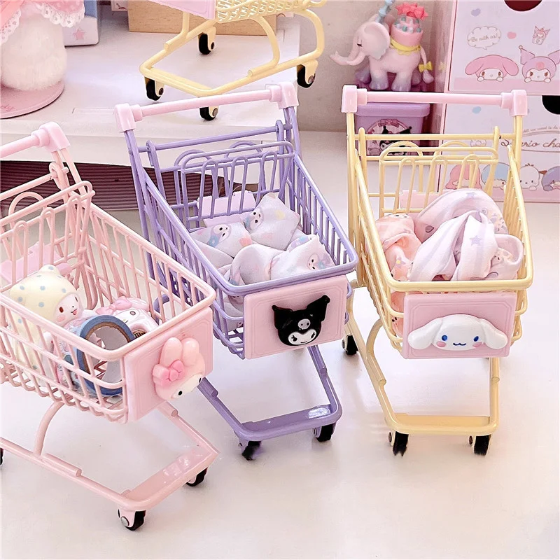 Милый мультяшный Sanrioed Cinnamoroll Mymelody Kuromi Kitty имитация корзины для покупок буффами