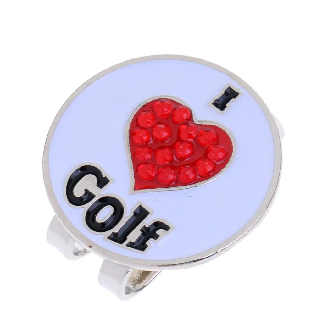 

MagiDeal Heart Pattern Style Golf Hat Clip & Detachable Magnetic Golf Marker for Friends Golf Lovers Hat Decoration Gifts