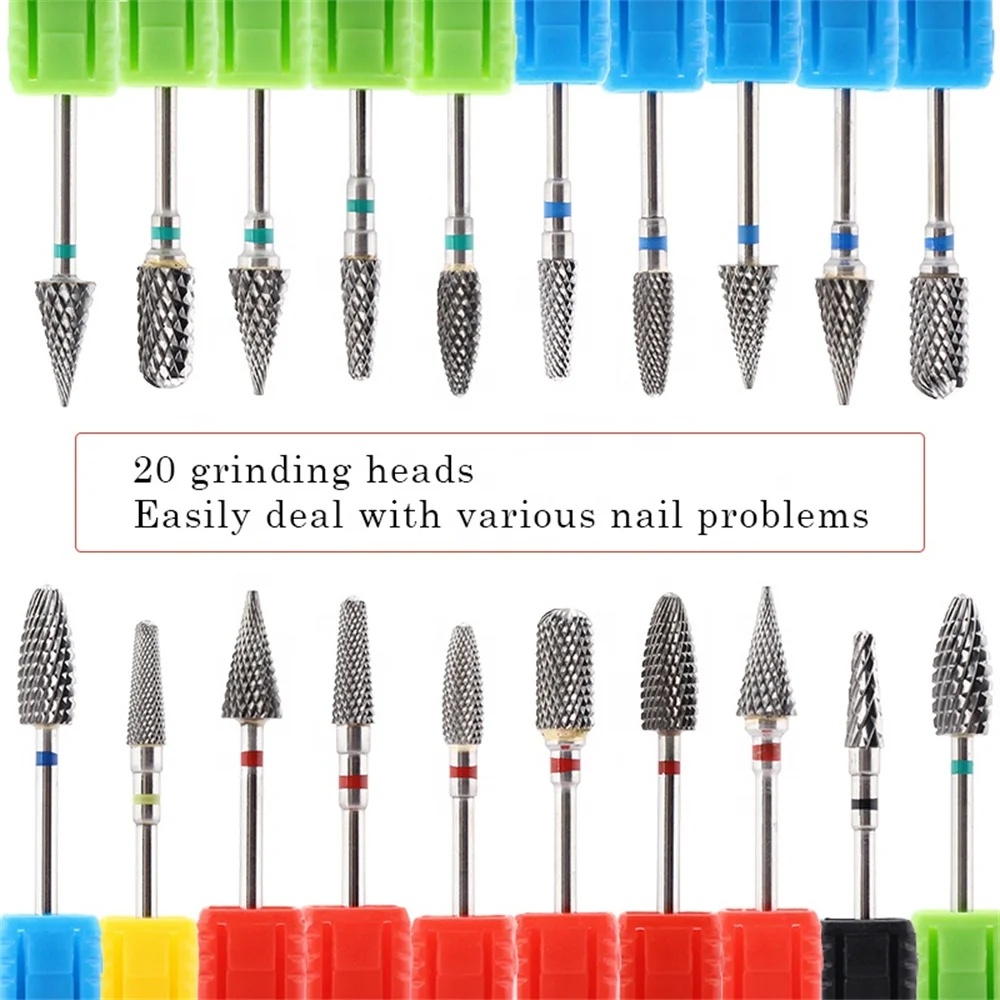 

3/32" Tungsten Carbide Nail Bits for Nail Drill E-file Nail Bits Manicure Cuticle Remover Tools for Acrylic Gel Nails Salon