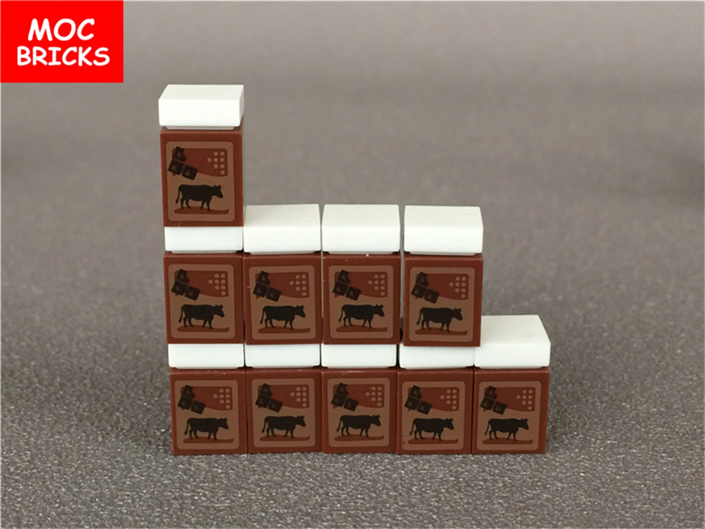 20 шт./лот MOC кирпичи 1x1 с коровьим кофе молоко шоколад Еда подходит для 3005pb024