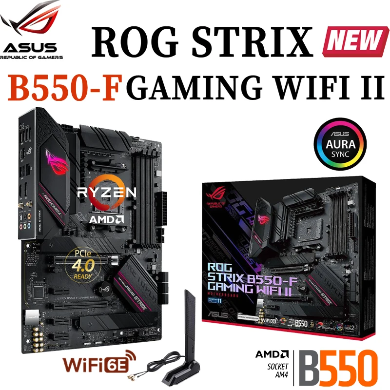 

Новинка Asus ROG STRIX B550-F GAMING WIFI II AMD AM4 (3-е поколение Ryzen) ATX материнская плата поддержка DDR4 PCIe 4,0 2,5 ГБ Оригинальный настольный компьютер