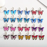 2 pairs colorful butterfly enamel pendants animal 2022 fashion womens party ideas earrings hoop earrings bracelet diy handmade