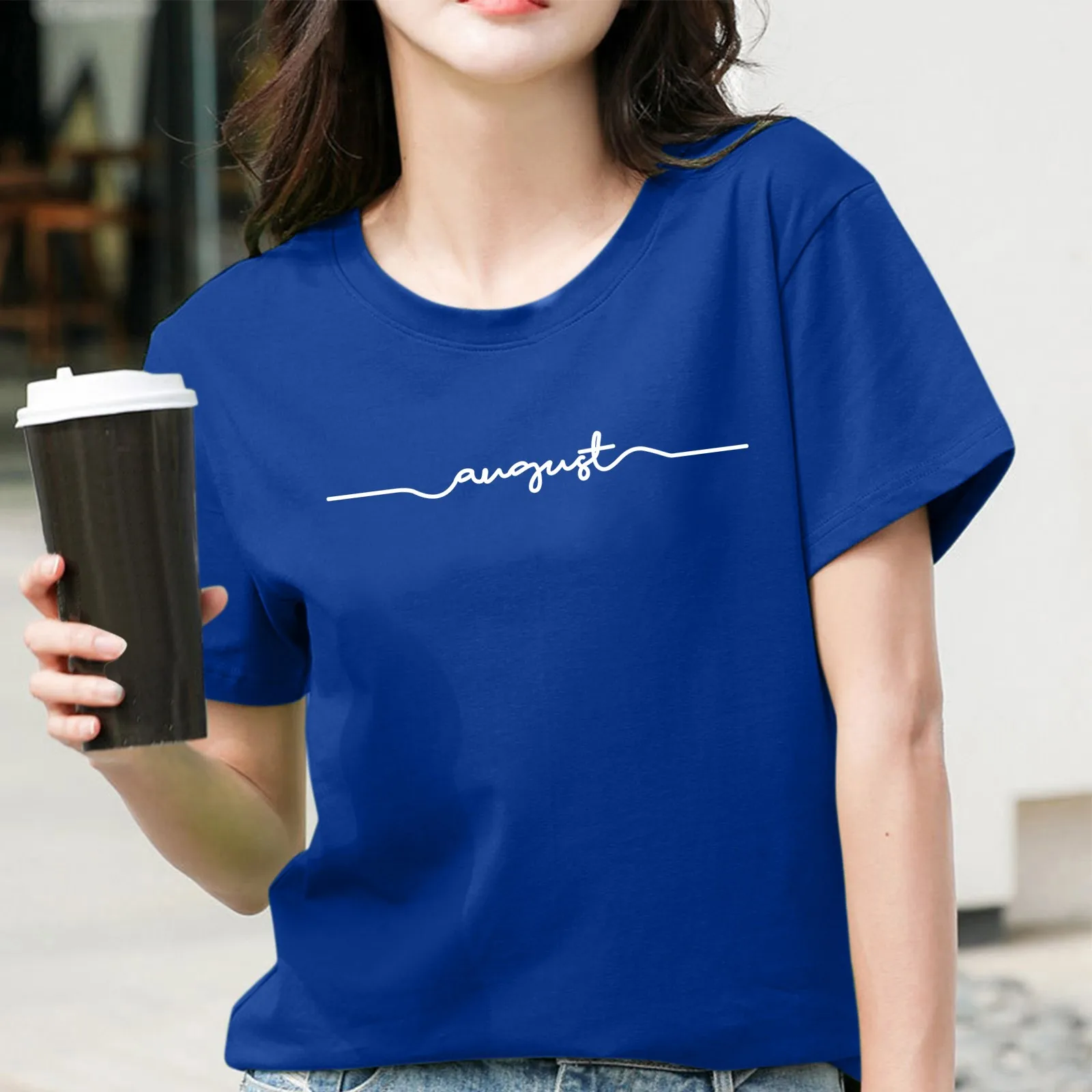 

Женский топ, Повседневная футболка с коротким рукавом и круглым вырезом, женские хлопковые рубашки с коротким рукавом, женские черные тоже