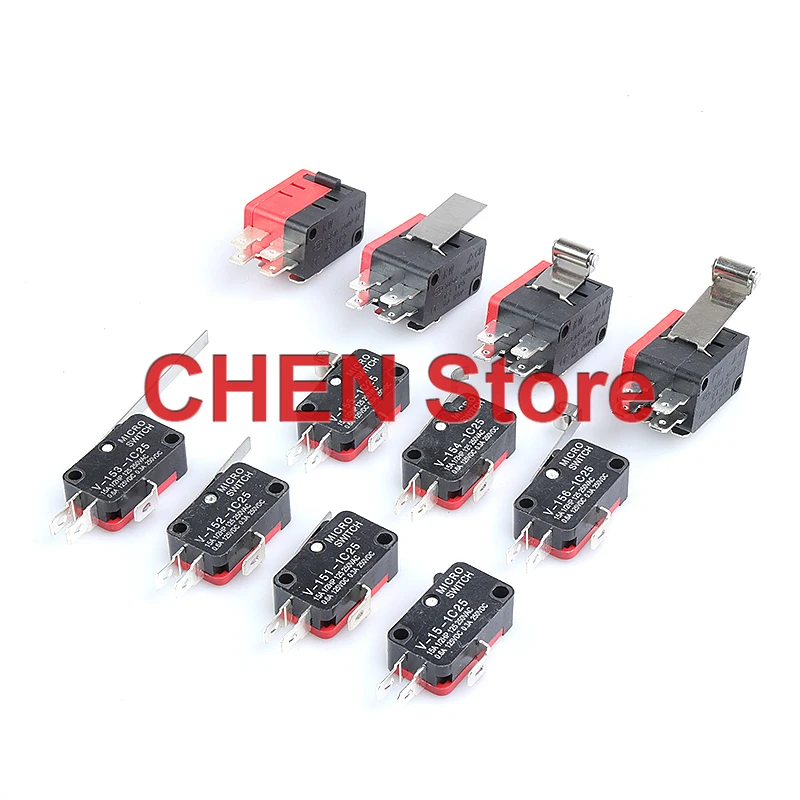 

5 шт., серебряный контактный ход, микро-переключатель, Φ/151/152/153/154-1C25 V-15/155/156-2C25, двойной переключатель для путешествий