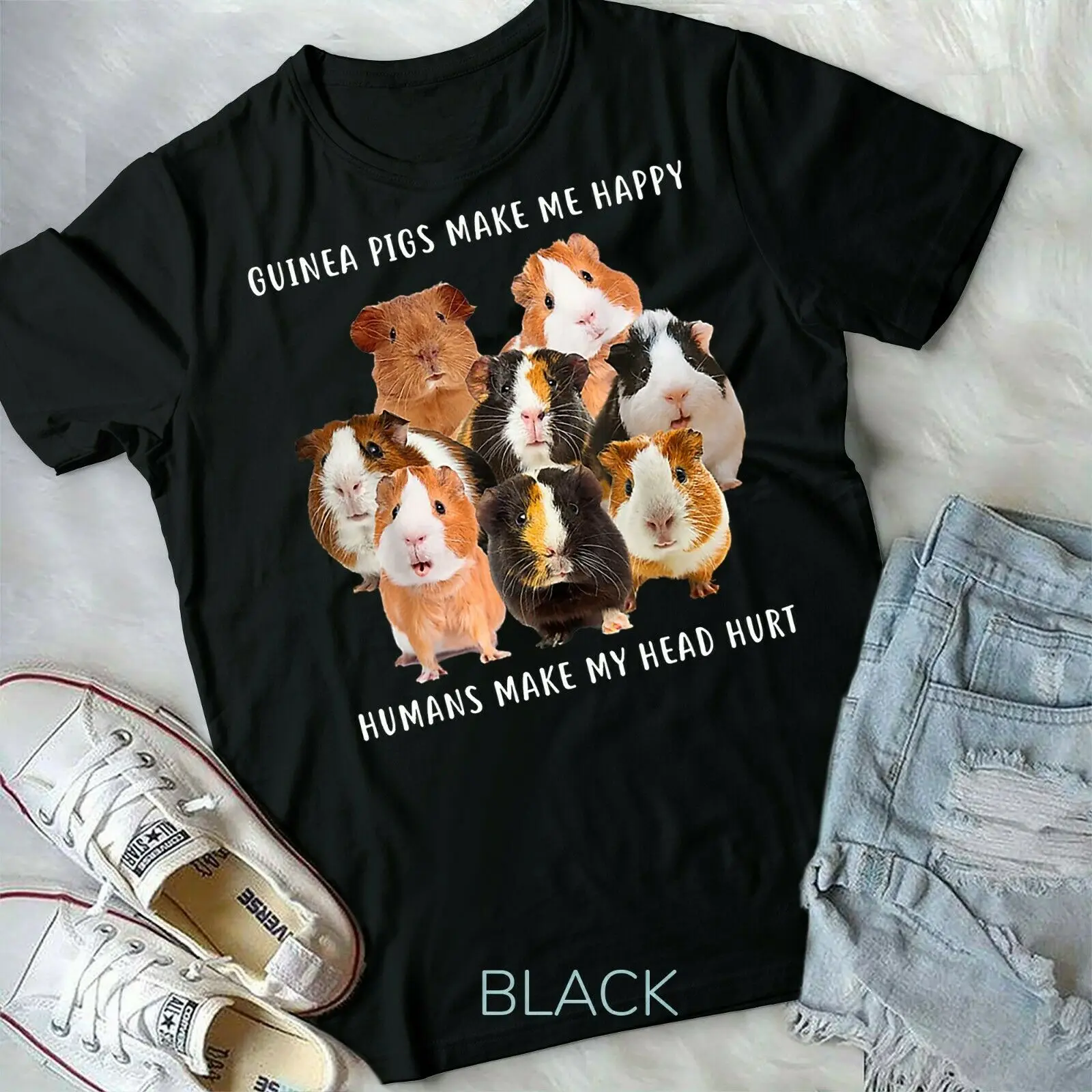 

Guinea pigs make me happy Humans make my head hurt - Form T-Shirt