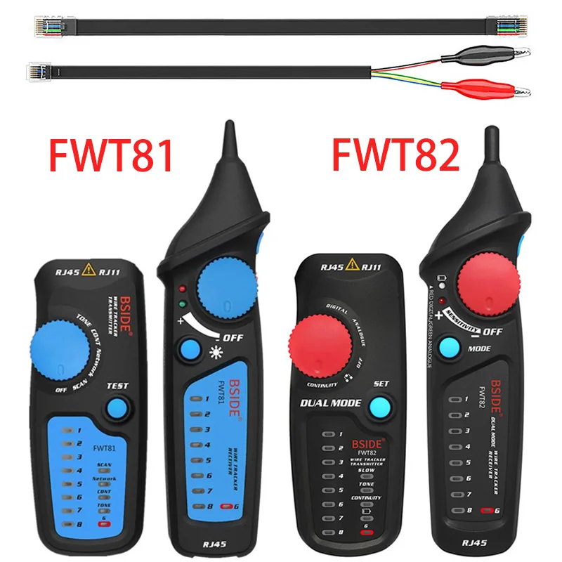 

BSIDE FWT81 FWT82 Network Cable Tracker Wire Tester RJ45 RJ11 Telephone Toner Ethernet LAN Tester Analyzer Detector Line Finder