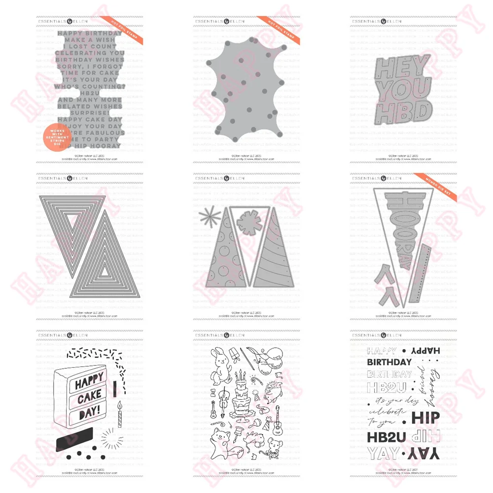 

Essential Triangles Cake Metal Cut Dies Hot Foil Stamp Pennant Decoration Craft Diary Scrapbook Album Engrave Embossing Template