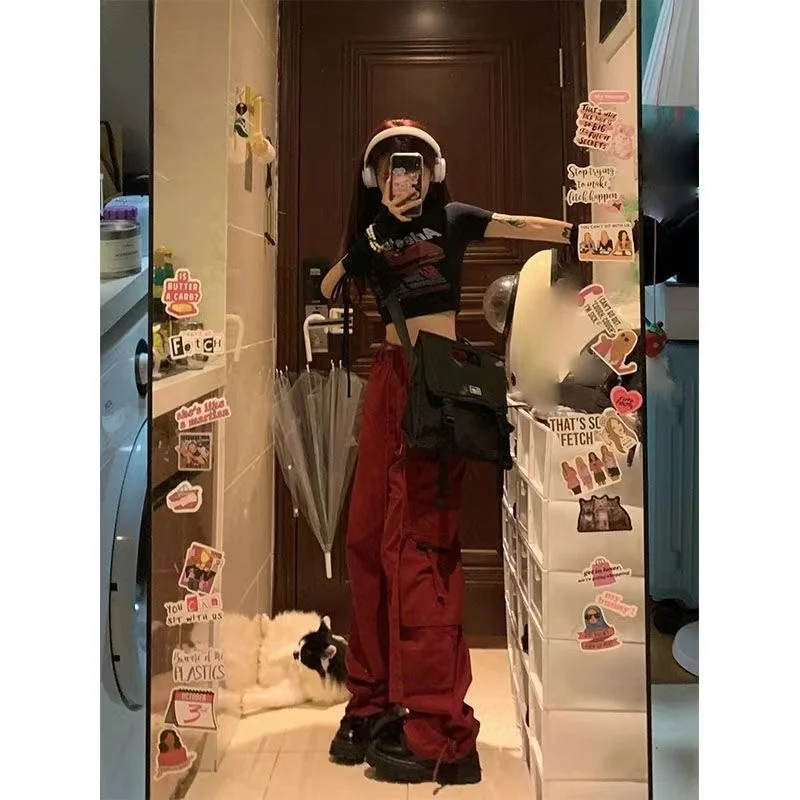 

Vintage Casual Loose Y2K Sweatpants Cargo Pants Women Baggy Trousers Fall Streetwear Fairycore Oversized Pants