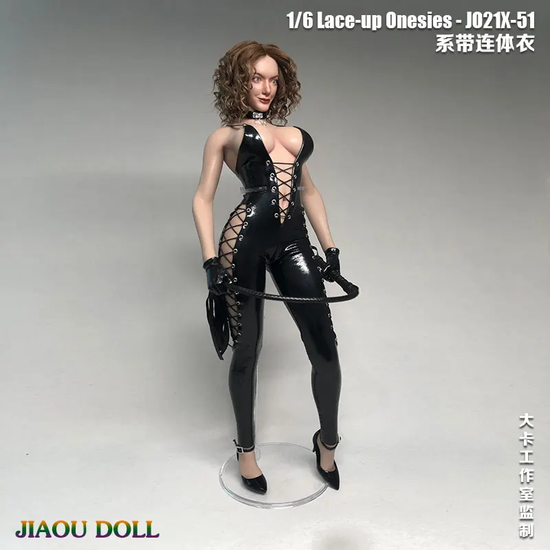 

NEW in stock 1/6 Scale female clothes sexy leather low cut jumpsuit JO21X-51 fit 12 inches TBLeague JIAOU Action figure body