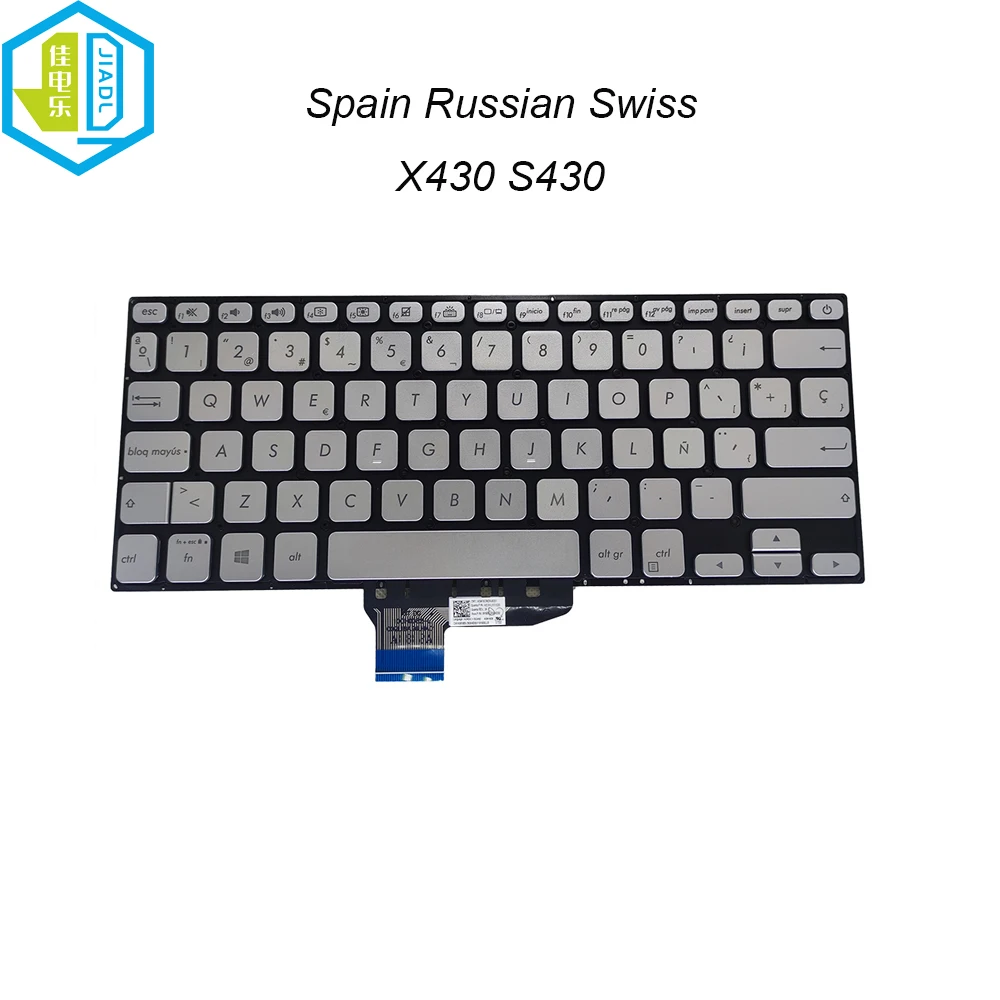 

SP Spanish Backlit keyboard for ASUS VivoBook X430 X430U X430UA X430F X430FN S430 ES silver keyboards 0KNB0 260AND00 ASM18C8