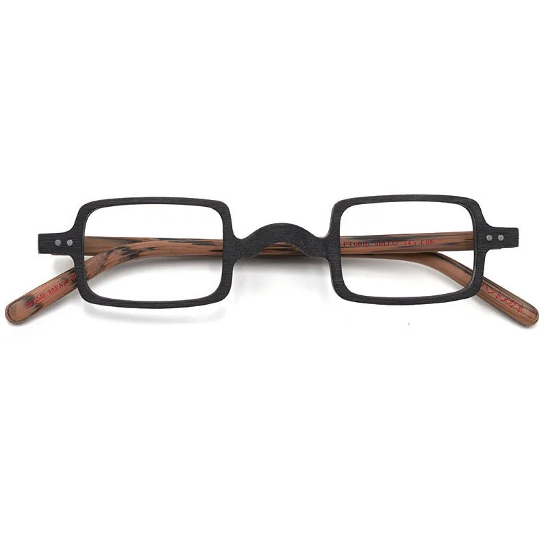 

Japan Style Small Square Retro Unique Eyewear Wood Grain Acetate Classic Prescription Glasses For Men Reading Eyeglass Frames