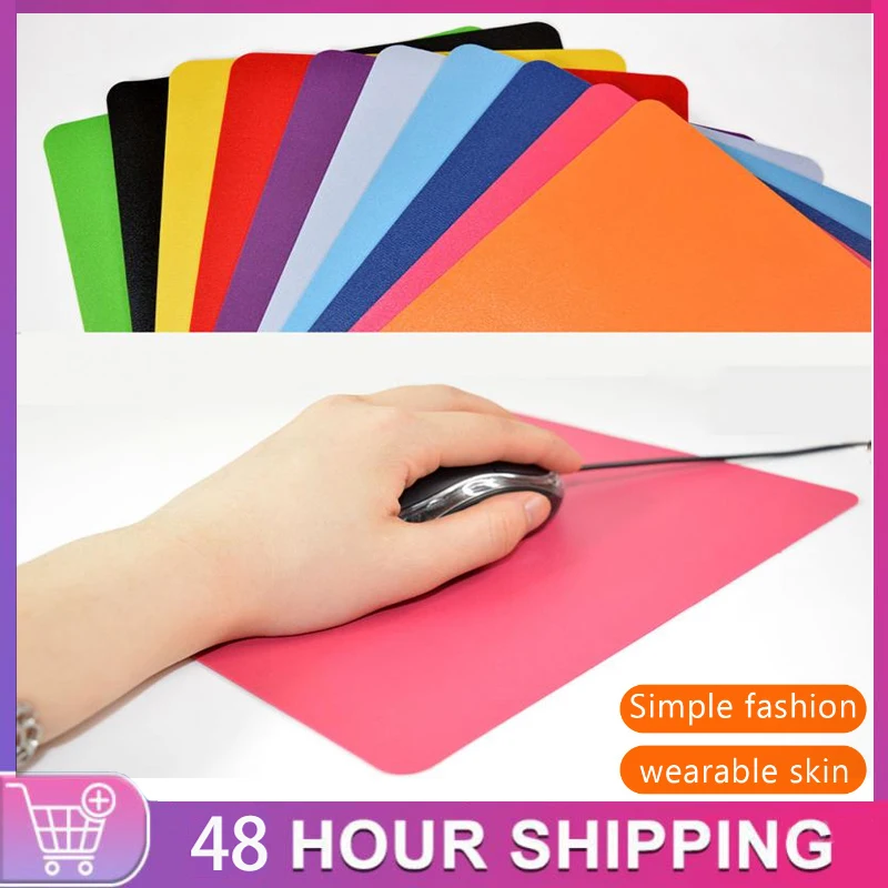 

Simple Solid Color PU Leather Mouse Mat Anti-slip Mini Waterproof 21.5*17.5*0.2CM Mouse Pad School Supplies Office Accessories