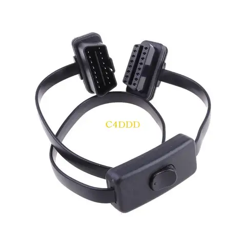 C4DD OBD-II OBD2 ПРАВИЛЬНЫЙ УГОЛ 16-CIN AUTO SUV CAR Мужчина до самок удлинительного кабеля Диагностический адаптер удлинителя с