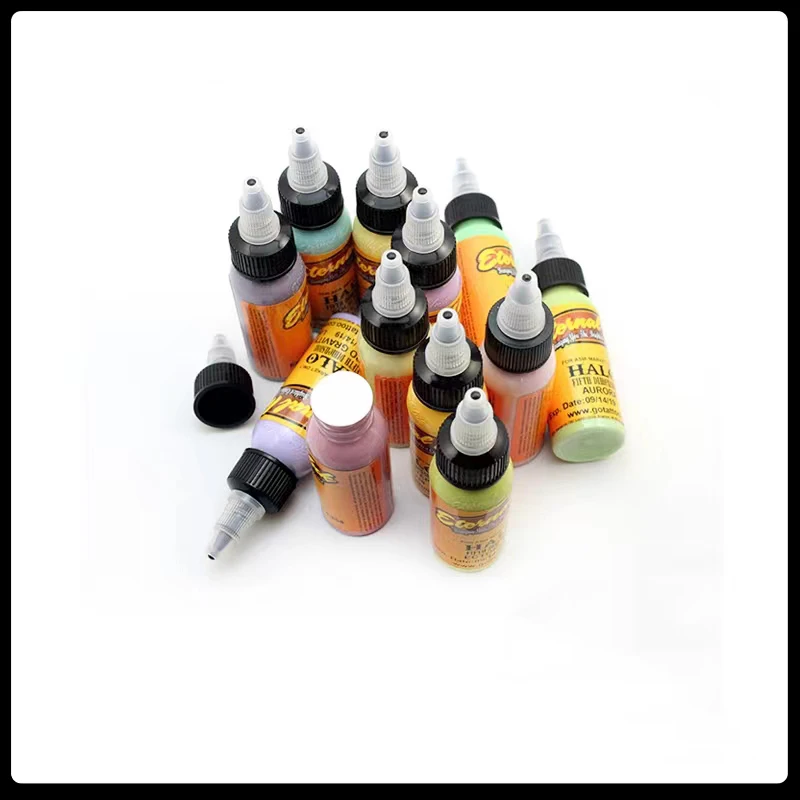 12Colors 30ml/Bottle Professional TattooInk For Body Art Natural Plant Micropigmentation Pigment Permanent Tattoo Ink