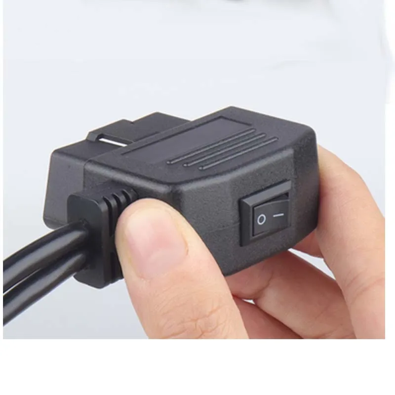 Optional Car Power Adapter Cigarette Lighter OBD2 Plug To USB Interface Cable 16Pin with Switch Obd Female Head Tram Charger |
