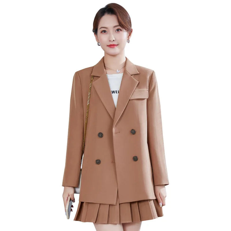 High-end 2022 New Autumn and Winter Women's High-quality Fashion Elegant Long-sleeved Office Elegant Suit SkirtsTwo-piece Set