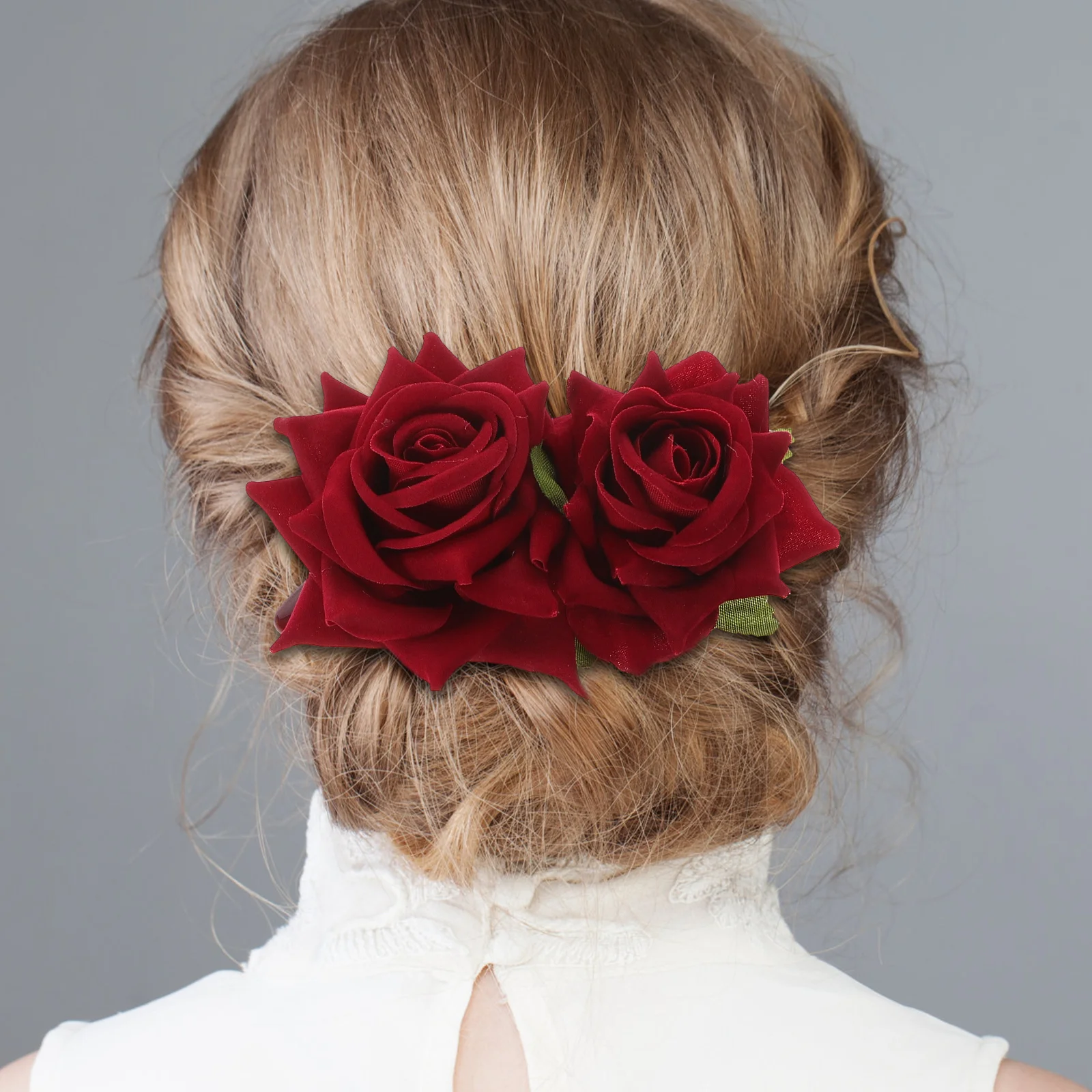 

Rose Hair Clip Accessories Bobby Pin Hairpin Wedding Accessory Ornaments Decorations Plush Fabrics Bride Headdress Women's