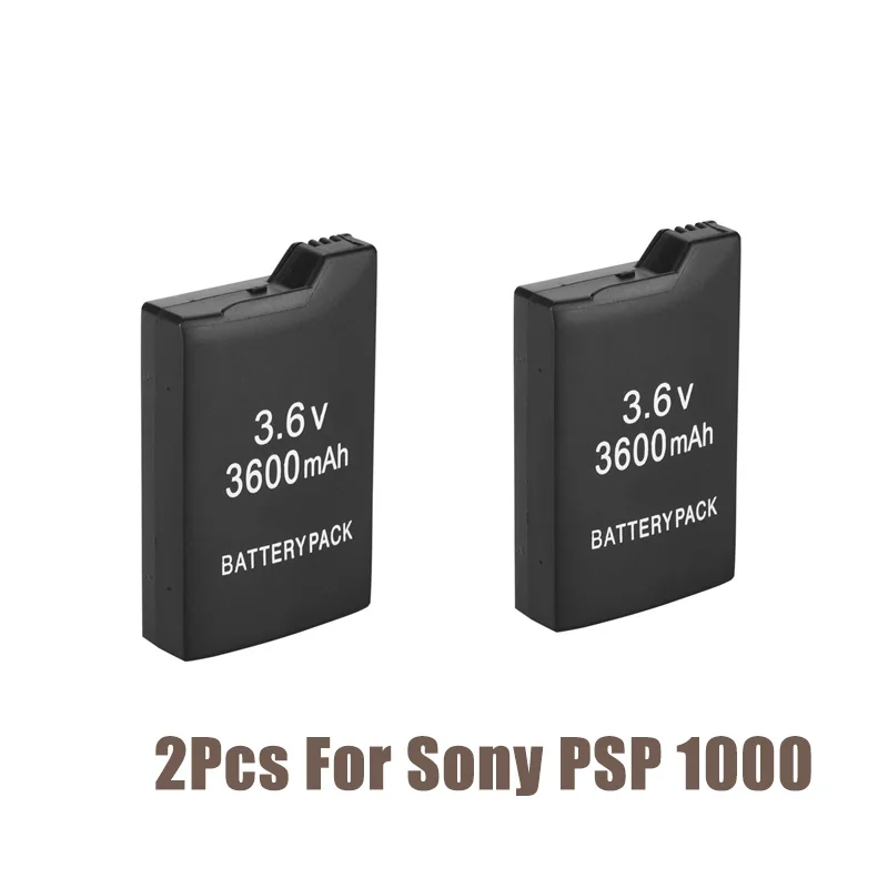 

2Pcs 3600mAh 3.6V Rechargeable Lithium Ion Battery Pack for Sony PSP1000 PSP 1000 PSP-110 Console Gamepad Replacement Batteries