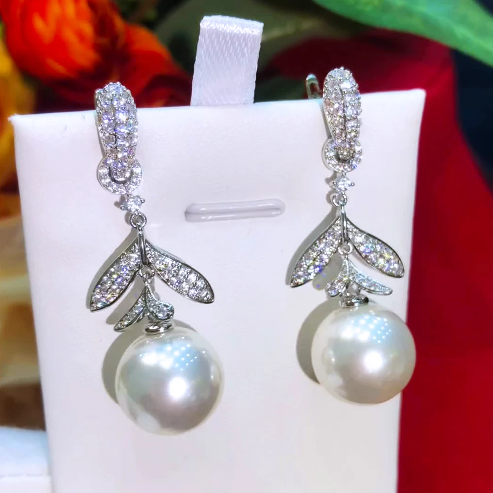 

Missvikki New Trendy Cute Pearl Earrings Bohemia Luxury Bridal Wedding Full Charm Cubic Zirconia 2022 New Design Women Jewelry