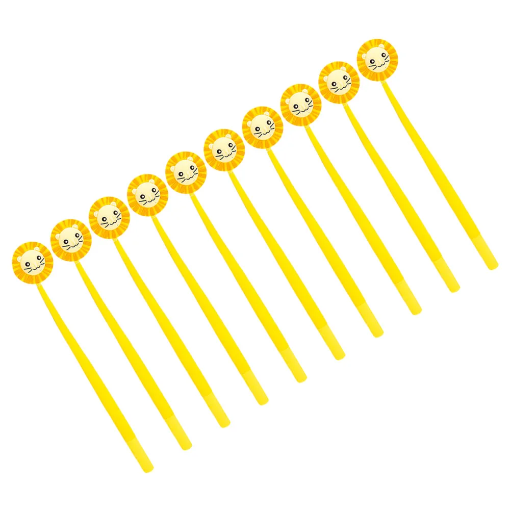 

10 Pcs Lovely Lion Decorative Students Lovely Lion Lion Writing Penssss Practical Ink Black Portable Plastic Student Fountain