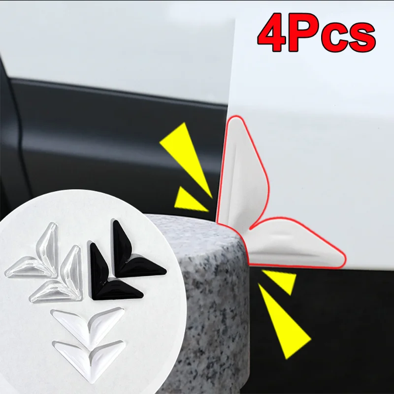 

2/4Pcs Car Door Corner Anti-Collision Protector Cover Auto Invisible Anti-scratch PU Stickers Protection Decoration Accessories