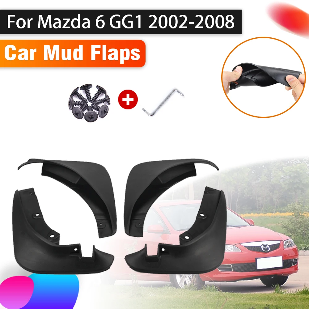 

4X Mud Flaps Mudflap For Mazda 6 Mazda6 GG1 2002~2008 Anti-splash 4Pcs Mudguards Splash Guard Front Rear Fenders Car Accessories