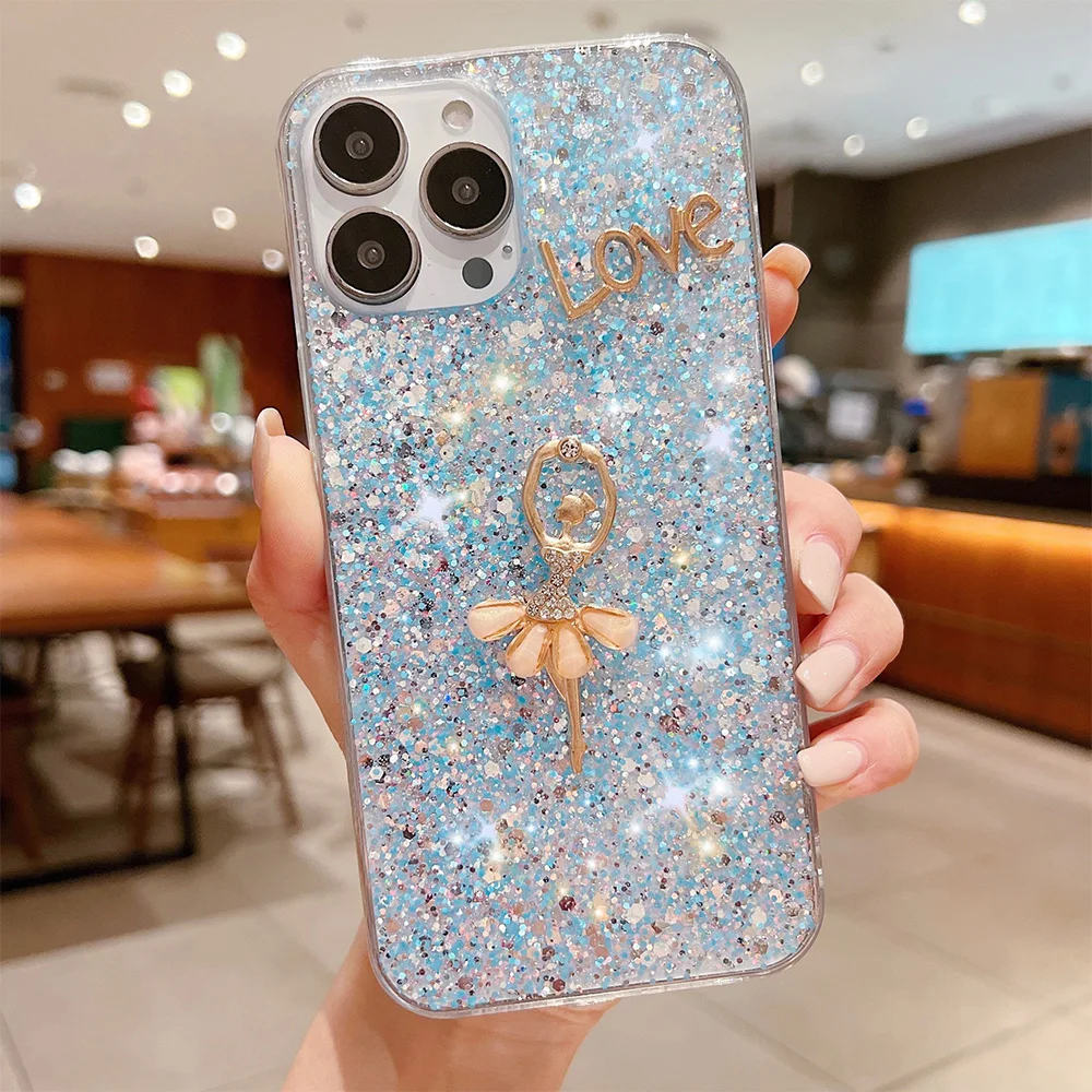 

Glitter Case For Vivo V21E V21 V20 SE V23 V17 V19 NEO X60 S10 S12 Pro X50 Lite V15 X27 S7 S9 S9E S10E Cover Silicone Ballet Girl