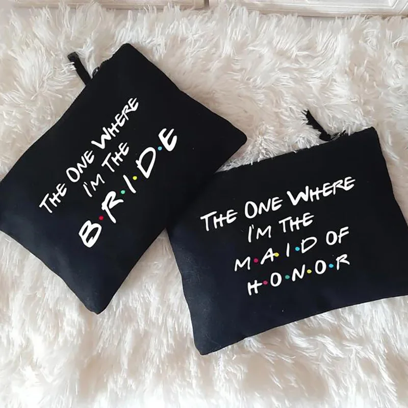 Сумка для макияжа подружке невесты, подружке невесты, будущей невесте, декорация для девичника в стиле сериала "Друзья", предложение в подарок на девичнике.