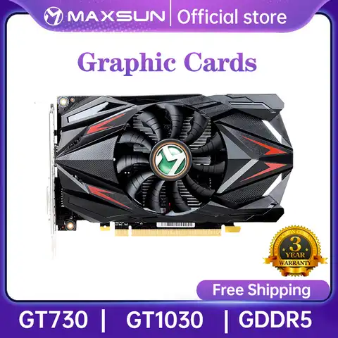 Видеокарта MAXSUN GT 730 2 Гб GDDR3 DDR4 DDR5 64Bit 12Bit GPU видеокарты для игр GT 1030 для ПК компьютера, новинка