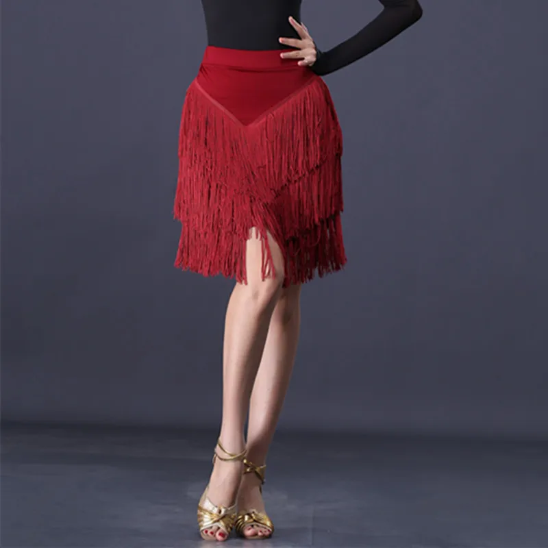 Юбка для латиноамериканских танцев Женская юбка с бахромой взрослых новая