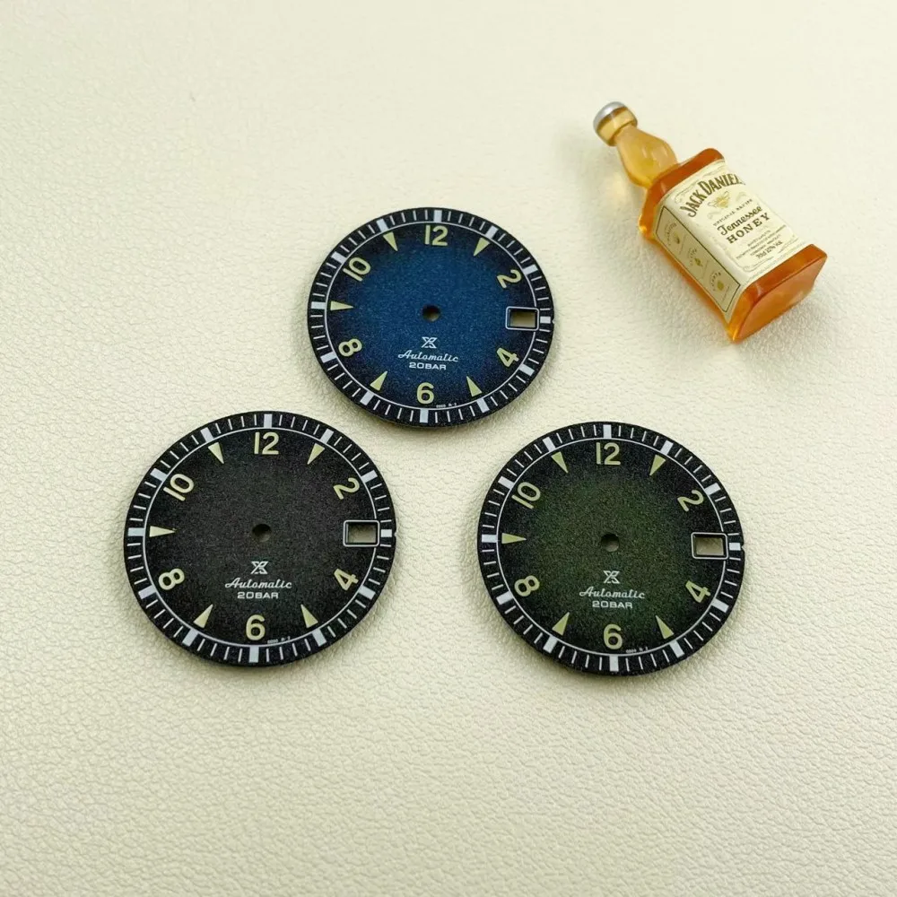 Modified NH35 Dial Vintage Digital Dementation NH36 Green Luminous Literally Watch Accessories Diameter 28.5mm