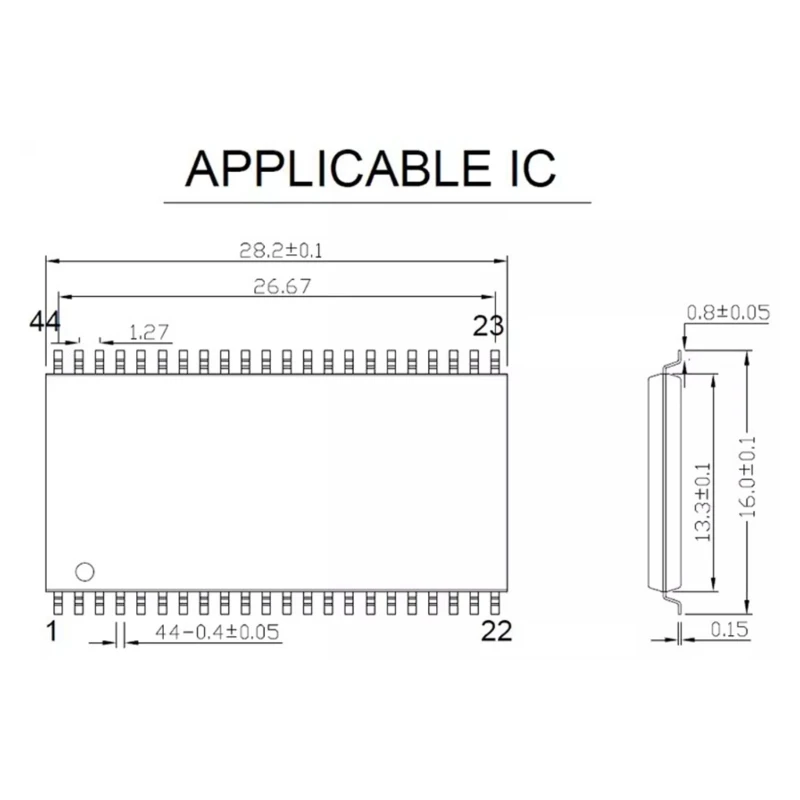 SOP/PSOP/SOIC44-1.27 Разъем для микросхемы IC Тестовый адаптер Программатор
