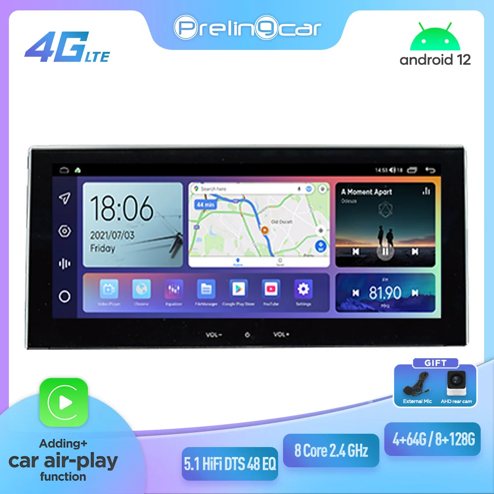 

Prelingcar 12.3“ For Toyota bZ4X Android 12 Car Monitor 128G Carplay RDS GPS Built 2din Radio DVD Player 5.1HIFI DST