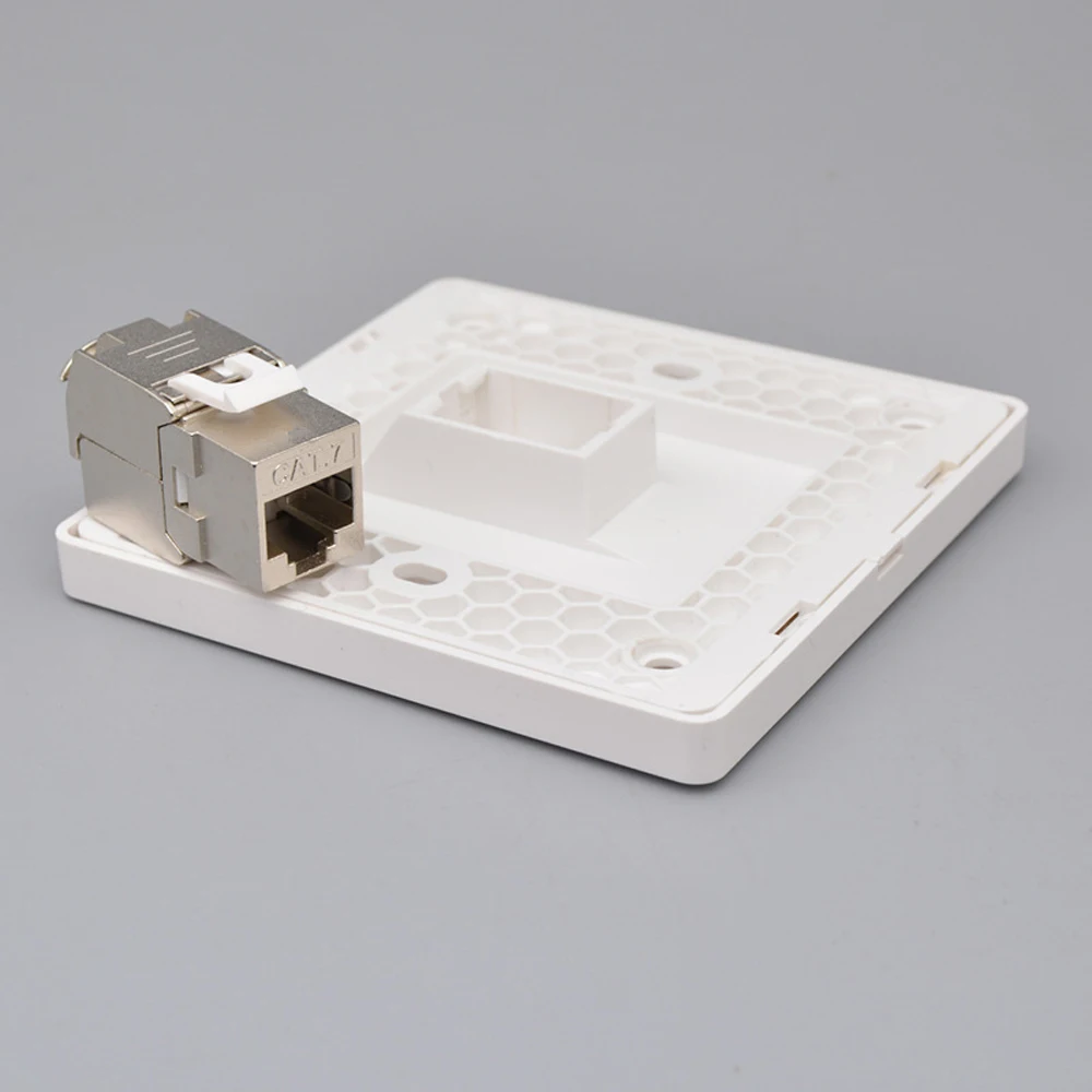1-портовая настенная панель CAT8 CAT7 RJ45 86 типа CAT.7 Лицевая панель LAN CAT.8 Сетевая розетка Ethernet-кабель Розетка с сетчатой вилкой Гнездо для защиты