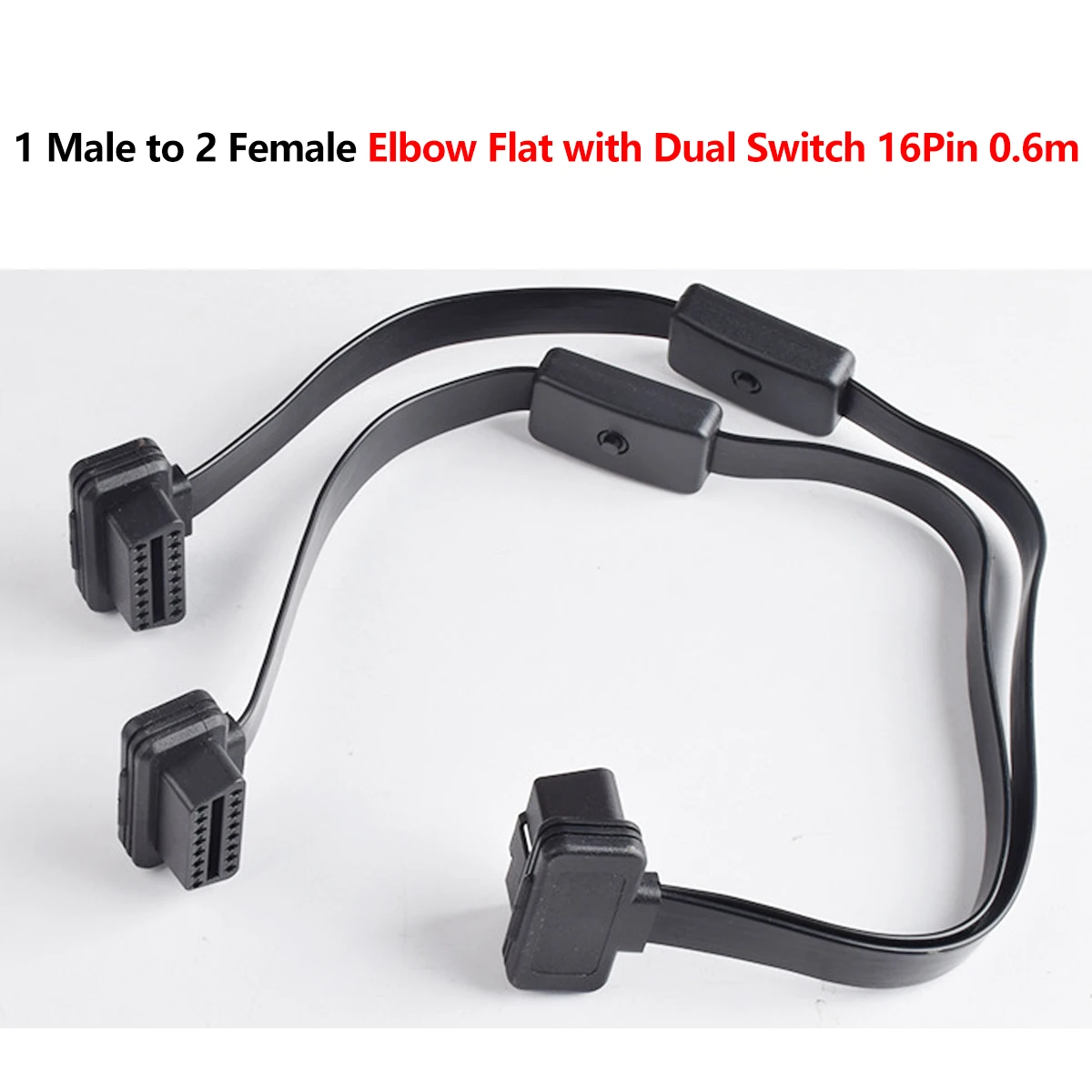 

OBD OBD2 16-контактный гнездовой удлинительный открытый кабель с переключателем Разъем диагностического интерфейса 1 в 2 Y Разветвитель Конвертер Мужской адаптер