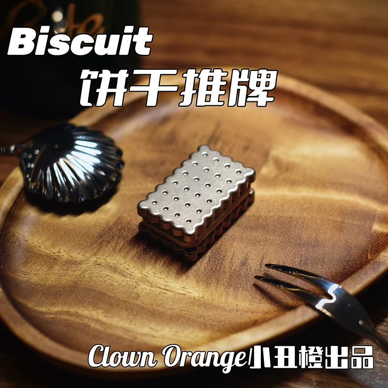 Biscuit biscuit push card clown orange metal cracker coin decompression artifact toy fingertip gyro EDC