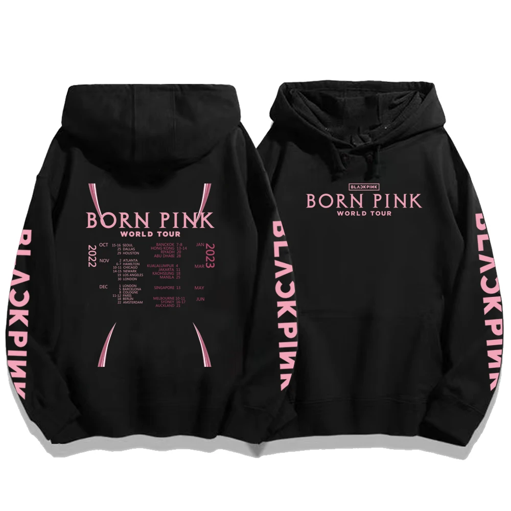 

2022 Hot Kpop Born Pink Hoodies Print Winter Lisa Jennie Jisoo Rose Graphic Hip Hop Unisex Casual Sweatshirt