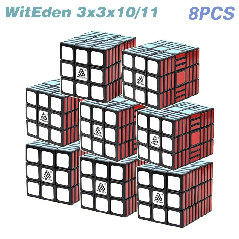 

WitEden 3x3x10 3x3x11 Magic Cube Wholesale Lots Bulk 8PCS Set Speed Twisty Puzzle Antistress Educational Toys For Children