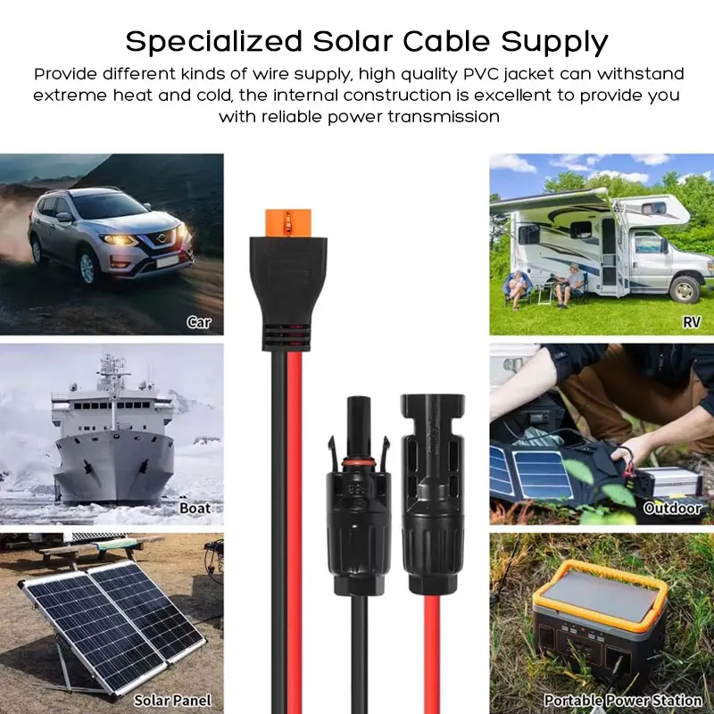 Солнечная панель 3 м1,5 м 12AWG к зарядному кабелю XT60i-F для солнечных электростанций ALLPOWERS Ecoflow RiverDelta Anker SOLIX Bluetti. (art.: 3920d096afa09) - 3920d096afa09