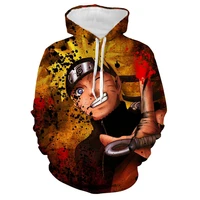 spring casual mens oversized hoodie naruto pattern sweatshirt 3d printed cool sweatshirt cartoon anime boy kids jumper