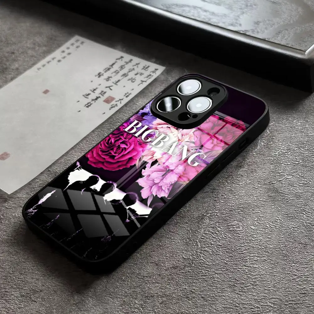 B-BIGBANGs Phone Case For IPhone 16 Pro Max 15 Plus 14 12 11 13 Mini X XR XS 8 7 SE Glass Cover