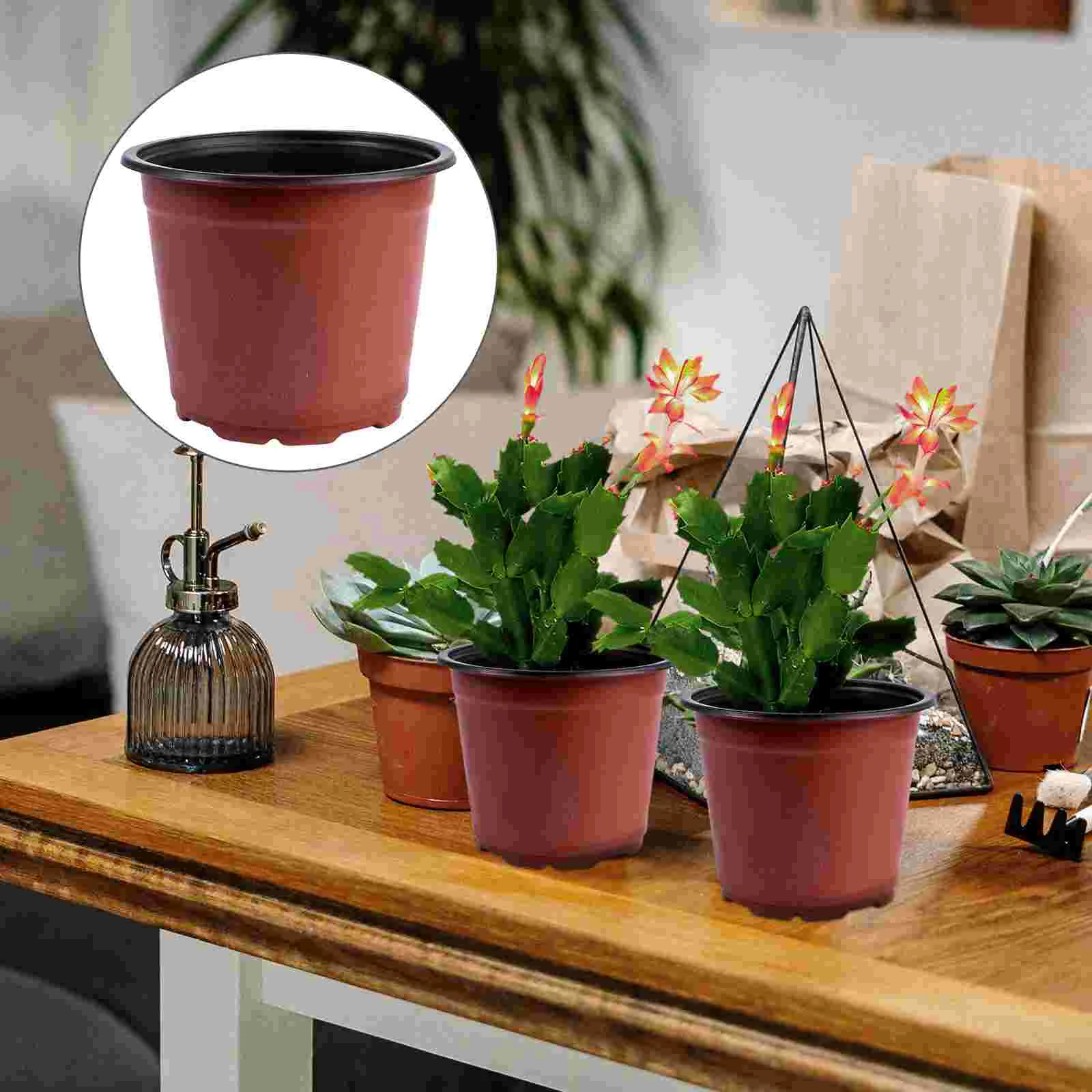 

Pots Pot Flower Plastic Nursery Garden Decorative Planter Succulent Indoor Grow Trays Home Gardening Planters Containers