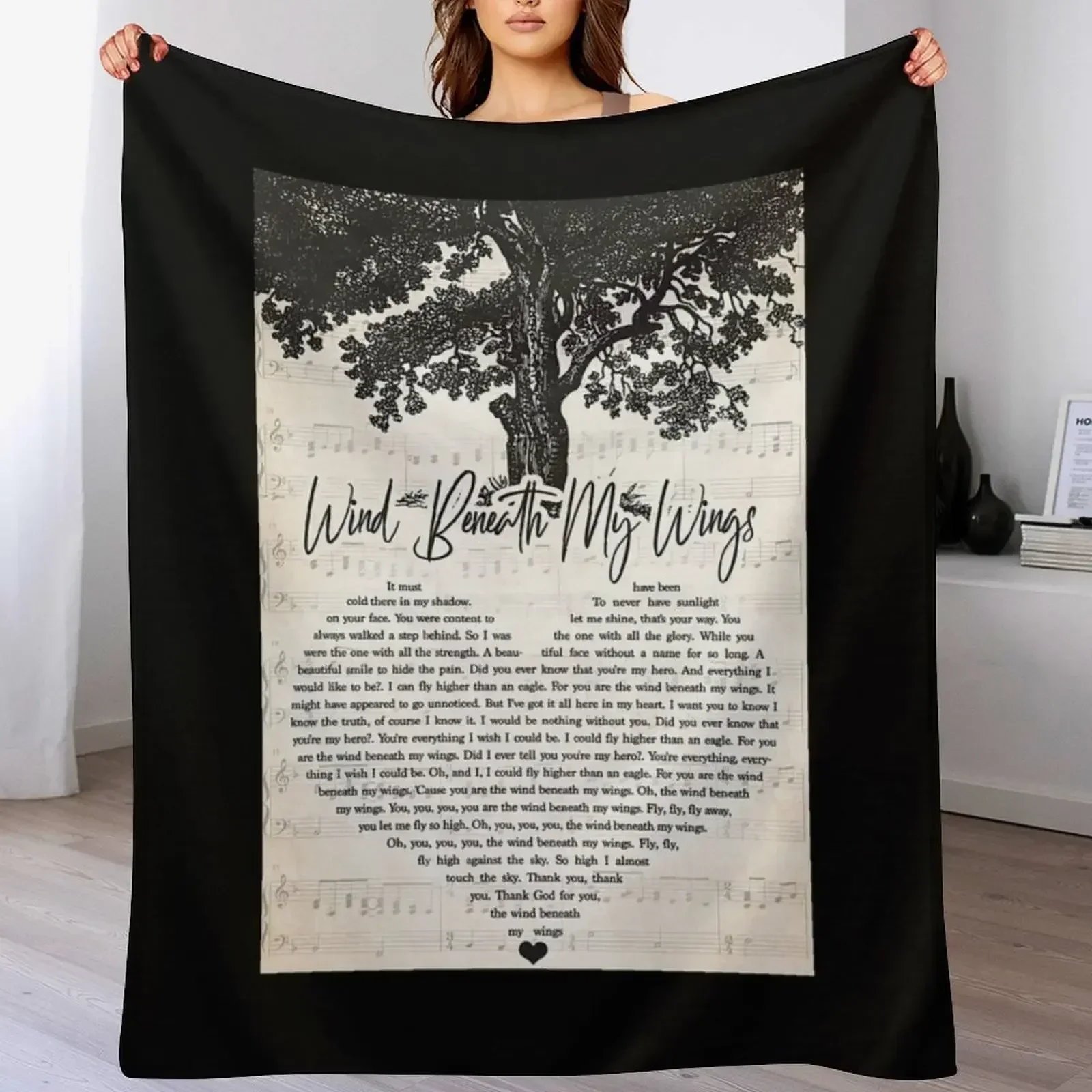 Bette Midler - Wind Beneath My Wings Lyrics Wall Art Подарочное одеяло Свободные одеяла для детских