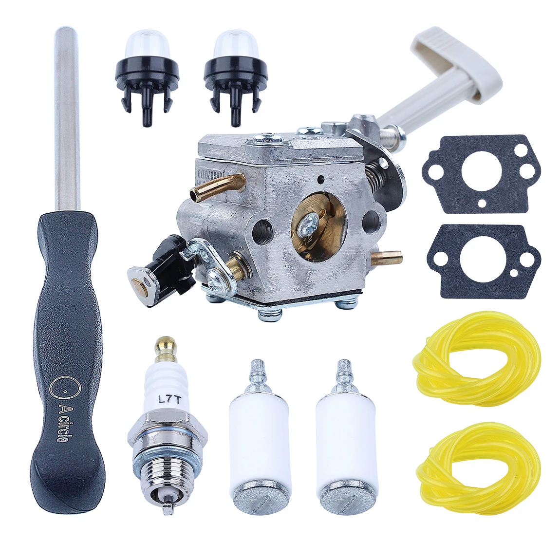 Carburetor Fuel Line Filter Kit For Ryobi RY08420 RY08420A Blower Backpack 3080 540 79, 308054079 w Spark Plug Adjustment Tool