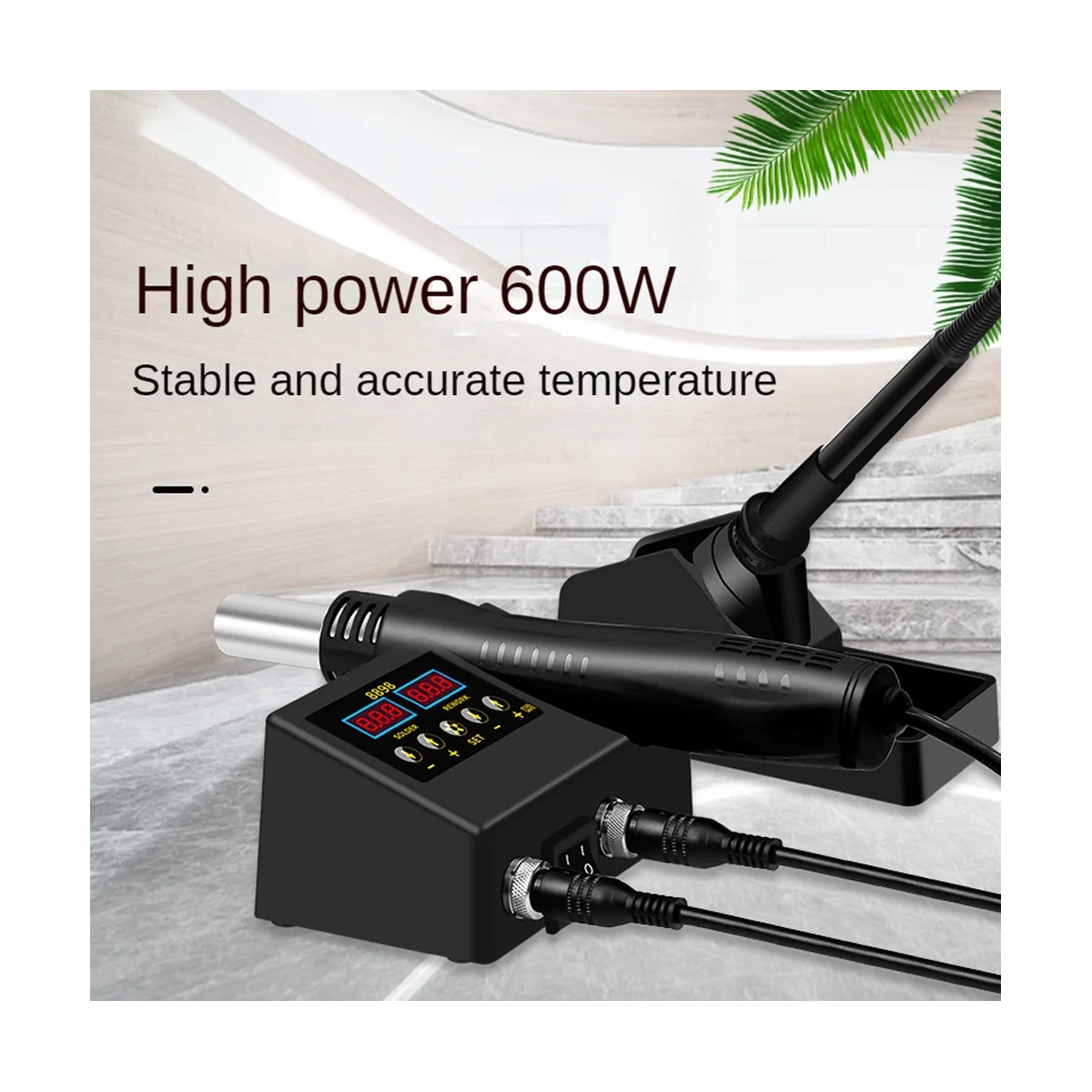 Паяльная станция 2 в 1 с ЖК-дисплеем