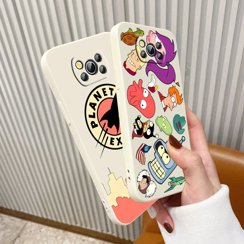 

Funny Futurama Robot Bender For Xiaomi Mi Poco X4 X3 C40 C31 C3 M4 M3 F4 F3 GT Pro NFC Soft Liquid Rope Cover Phone Case