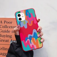 melted colorful painting phone case for iphone 11 12 13 mini pro xs max 8 7 6 6s plus x xr solid candy color case