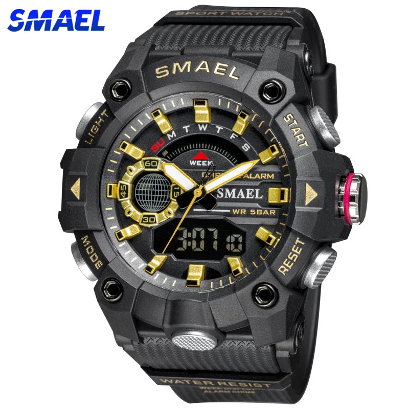

Часы SMAEL мужские, военные, спортивные, кварцевые, водонепроницаемые, со светодиодной подсветкой
