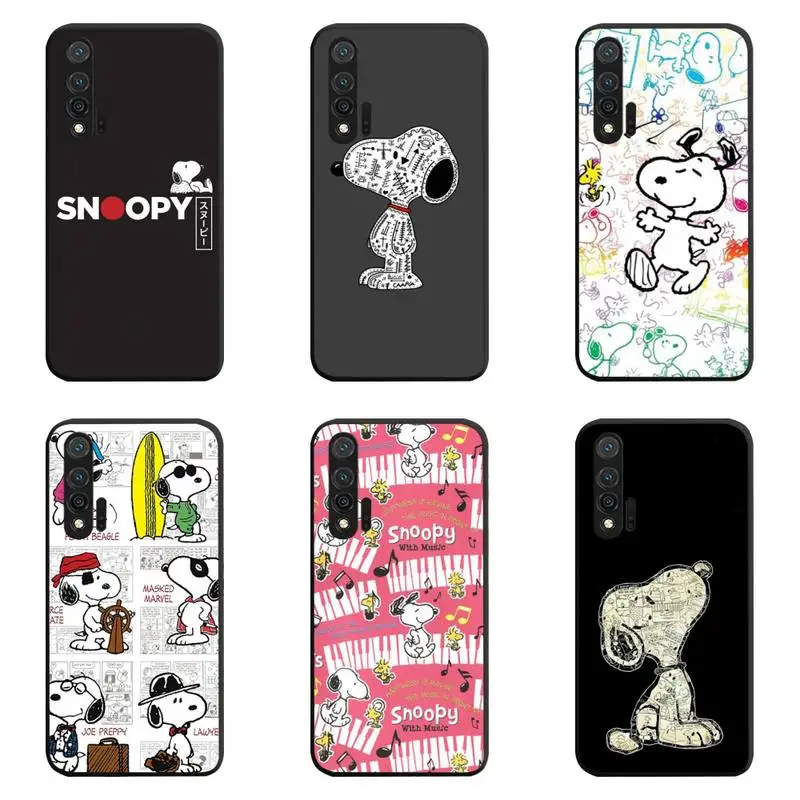 

Cute Cartoon Dog chalie brown and Snoopy Phone Case For Huawei Nova 6se 7 7pro 7se honor 7A 8A 7C 9C Play