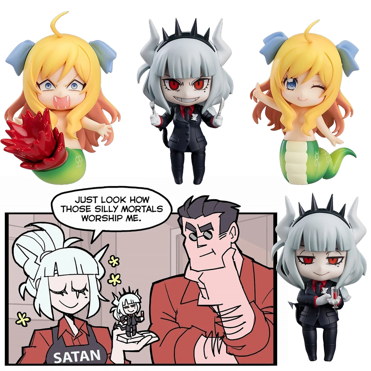 4 шт. аниме-фигурки злого Бога Чан капли модель Люцифера Q-версия коллекция